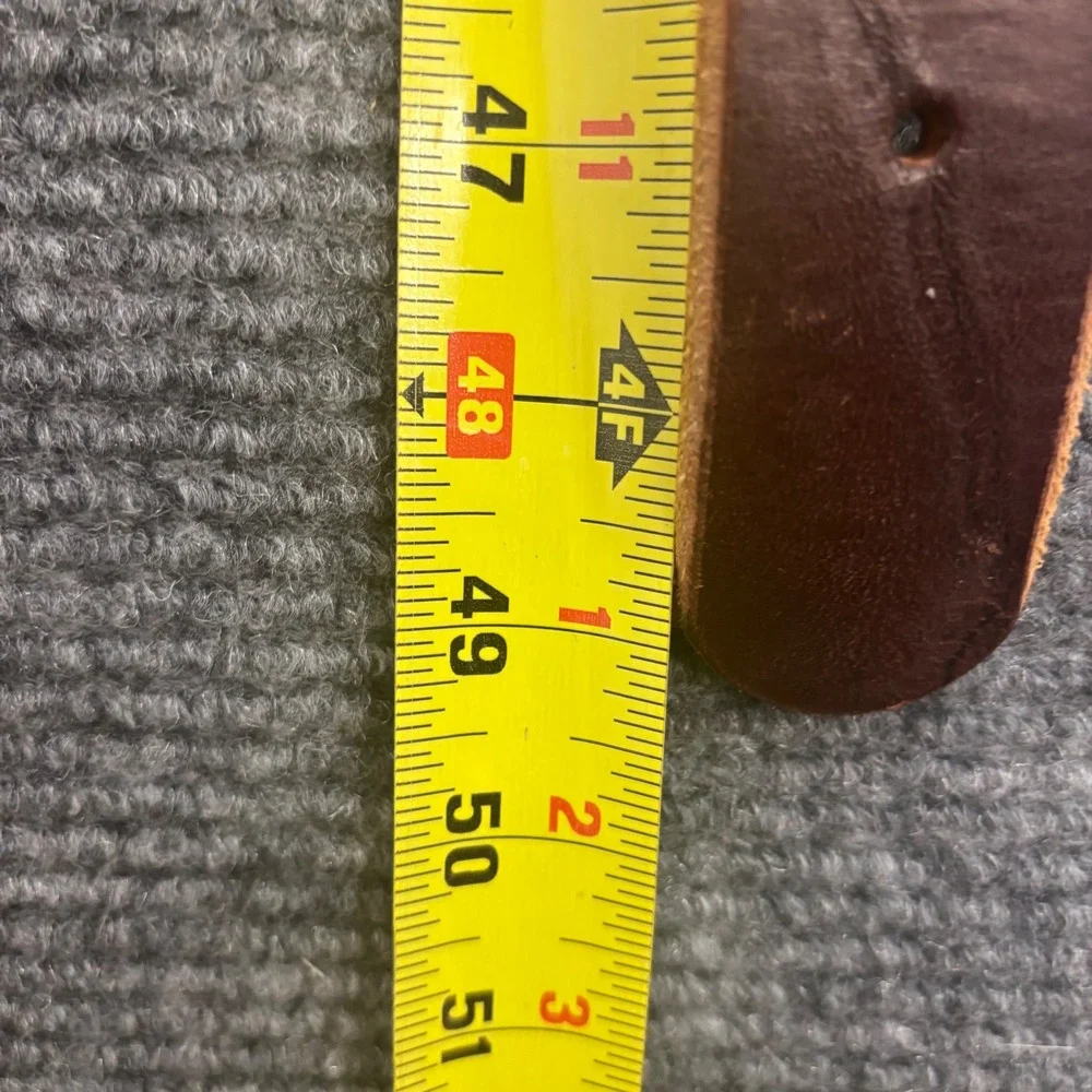 Vintage Handcrafted Leather Belt Mens 48 Brown Excellent Heritage Workwear
